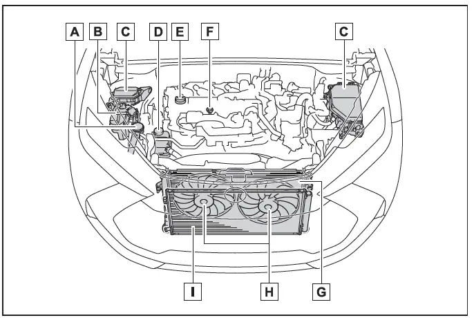 Toyota C-HR. Engine compartment